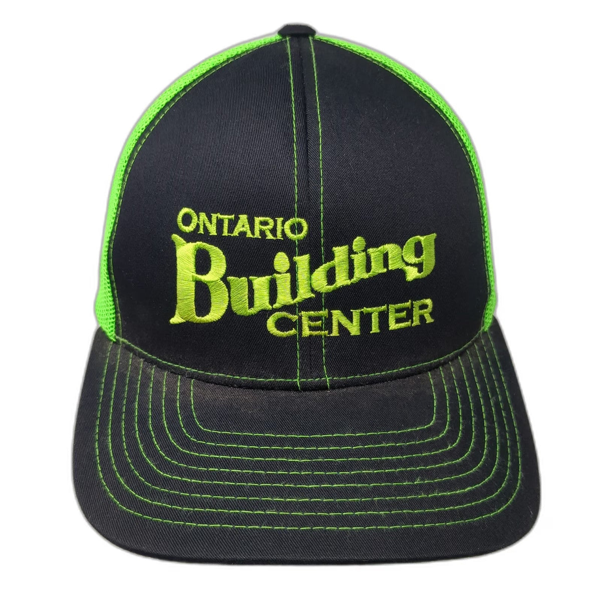 Pacific Headwear Trucker Hat Black Green One Size Mesh Snapback Building Center