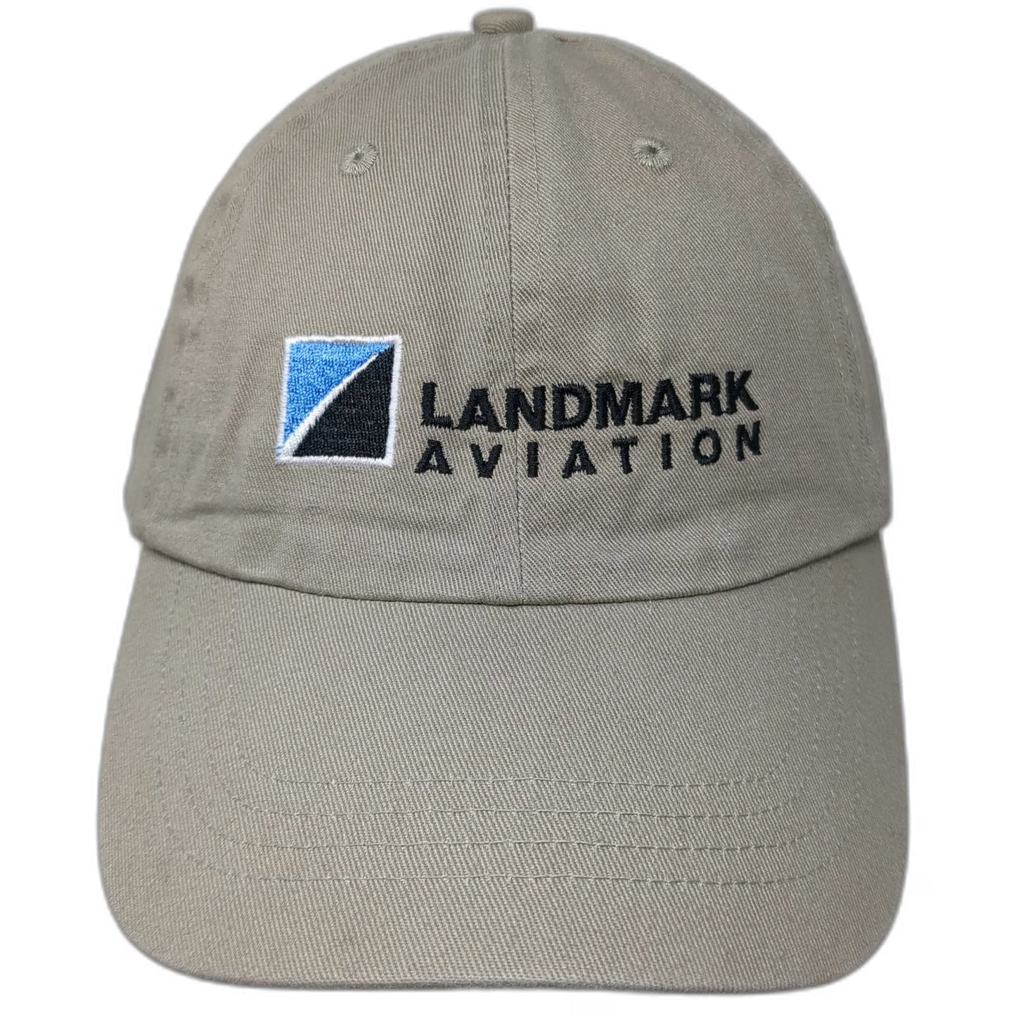 Port & Company Landmark Aviation Baseball Cap Beige One Size Strapback Logo Hat