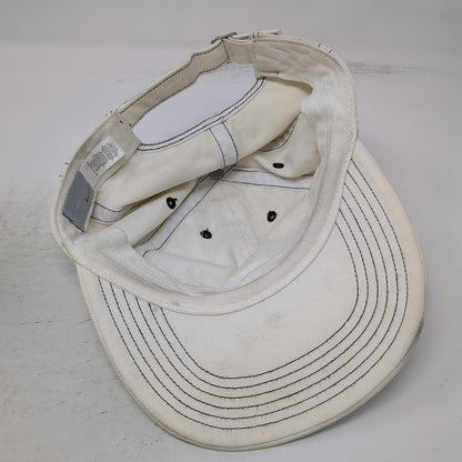 Nike Baseball Cap White Black Contrast Stitching Adjustable Strap Hat Vintage