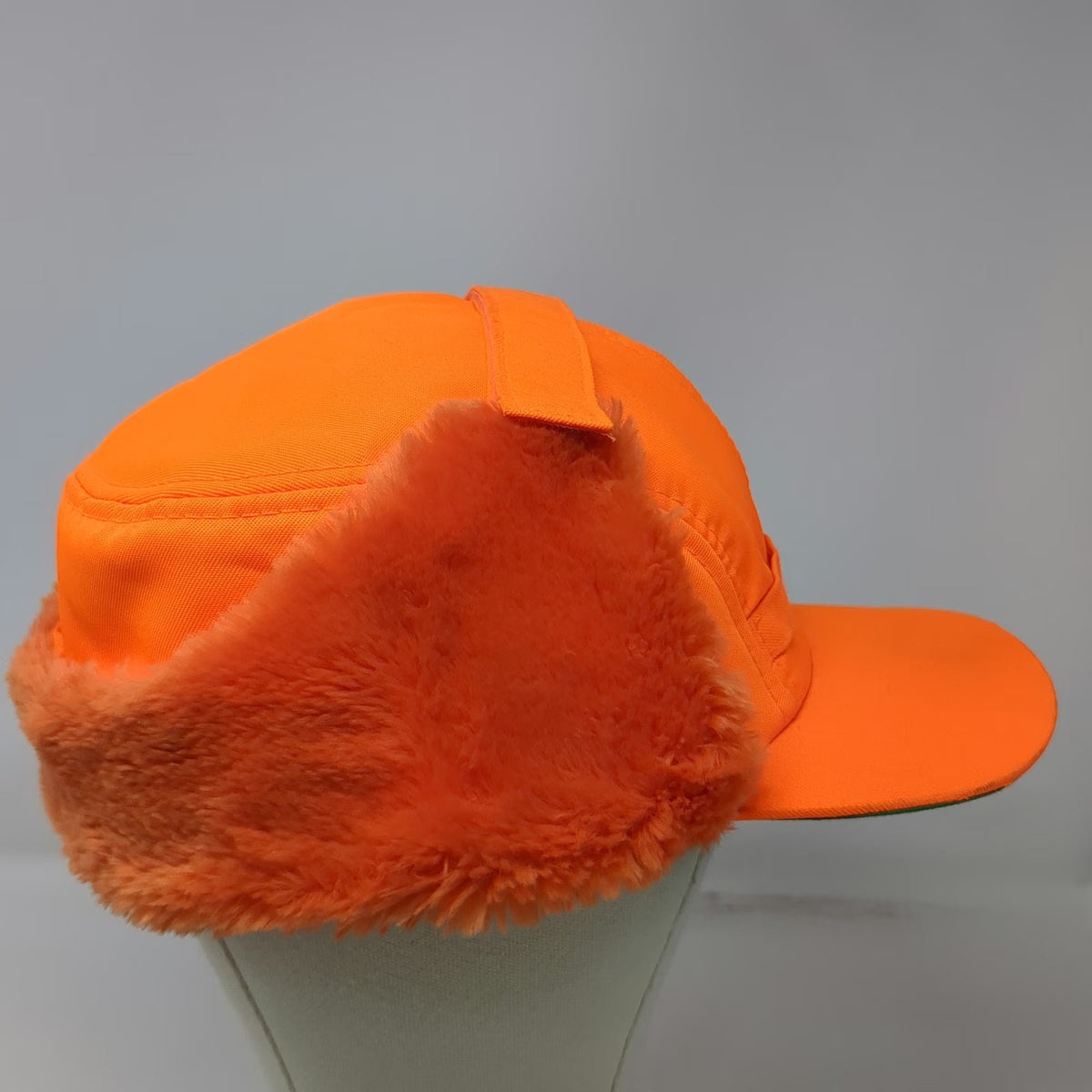 Outdoor Cap Trapper Cap Orange One Size Hat Faux Fur Ear Flaps Hunting Green