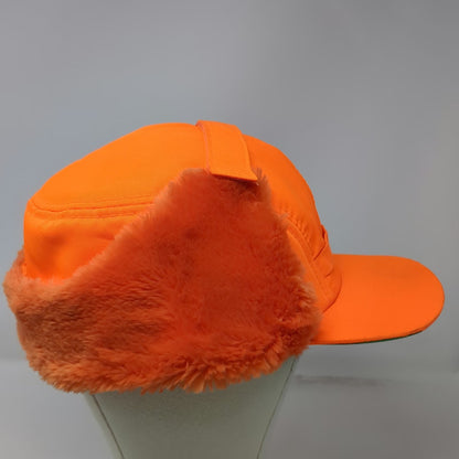 Outdoor Cap Trapper Cap Orange One Size Hat Faux Fur Ear Flaps Hunting Green
