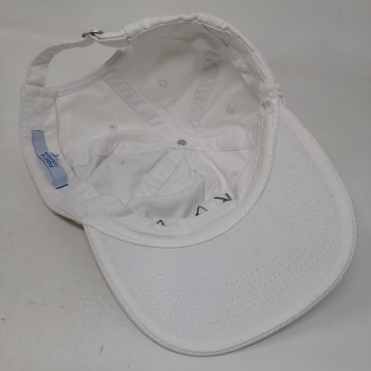 SAKARA Slideback Hat White One Size Adjustable Embroidered Port & Company