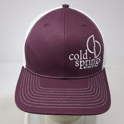 Richardson 112 Trucker Hat Red One Size Cold Springs Winery Mesh Snapback Hat
