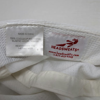 Headsweats Baseball Cap White One Size Reflective Stripe Coolmax Running Hat