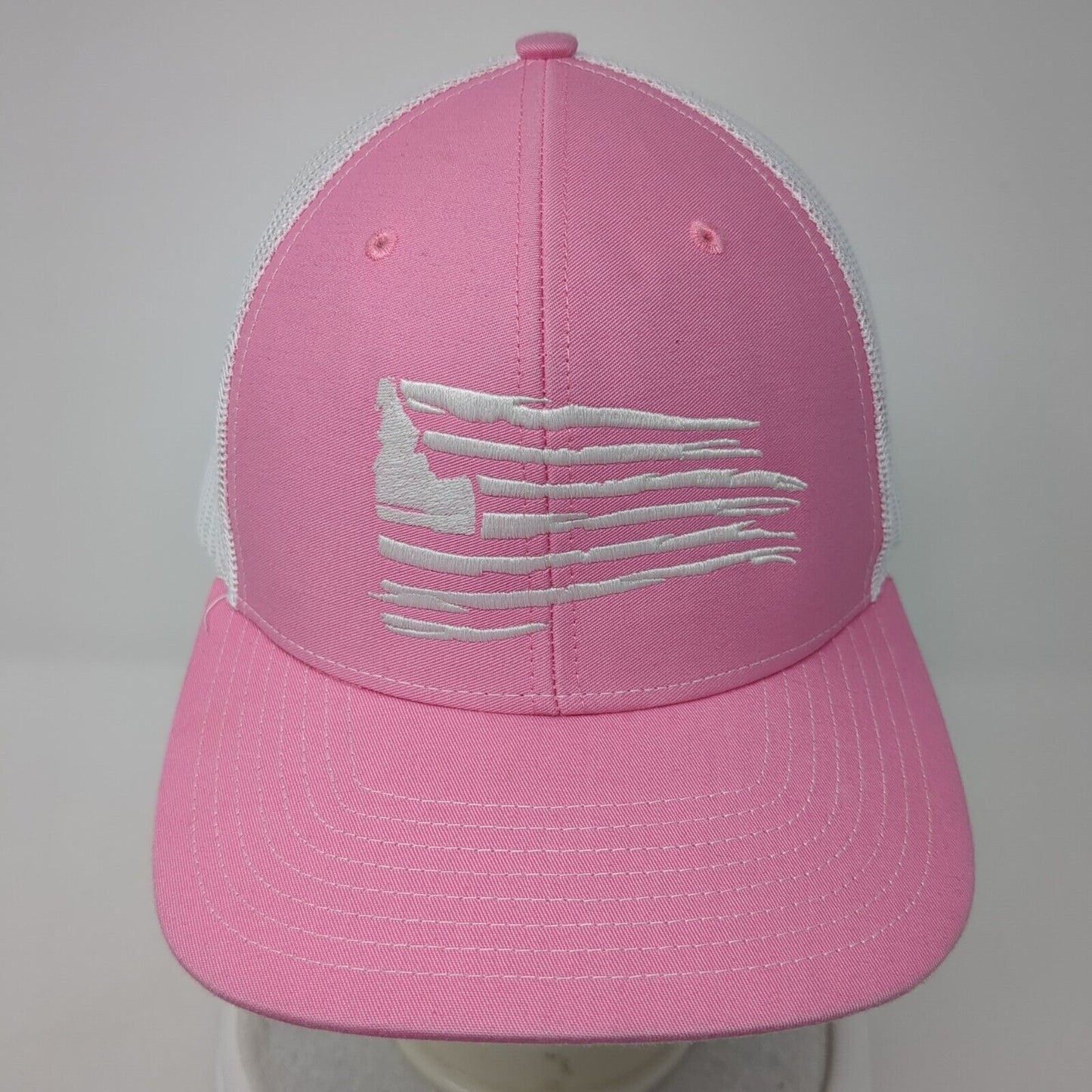 Richardson Snapback Trucker Hat Pink One Size Adjustable 6 Panel Mesh Back