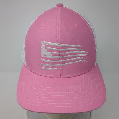 Richardson Snapback Trucker Hat Pink One Size Adjustable 6 Panel Mesh Back