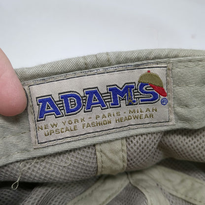 Adams Baseball Cap Beige Blue One Size LawnMaster Virginia Leather Strap Hat