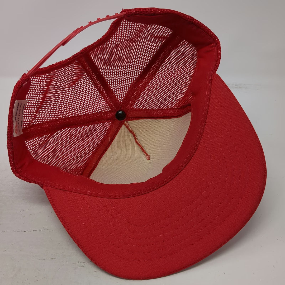 Headwear Trucker Hat Red One Size DeVilbiss Air Compressor Mesh Back Snapback