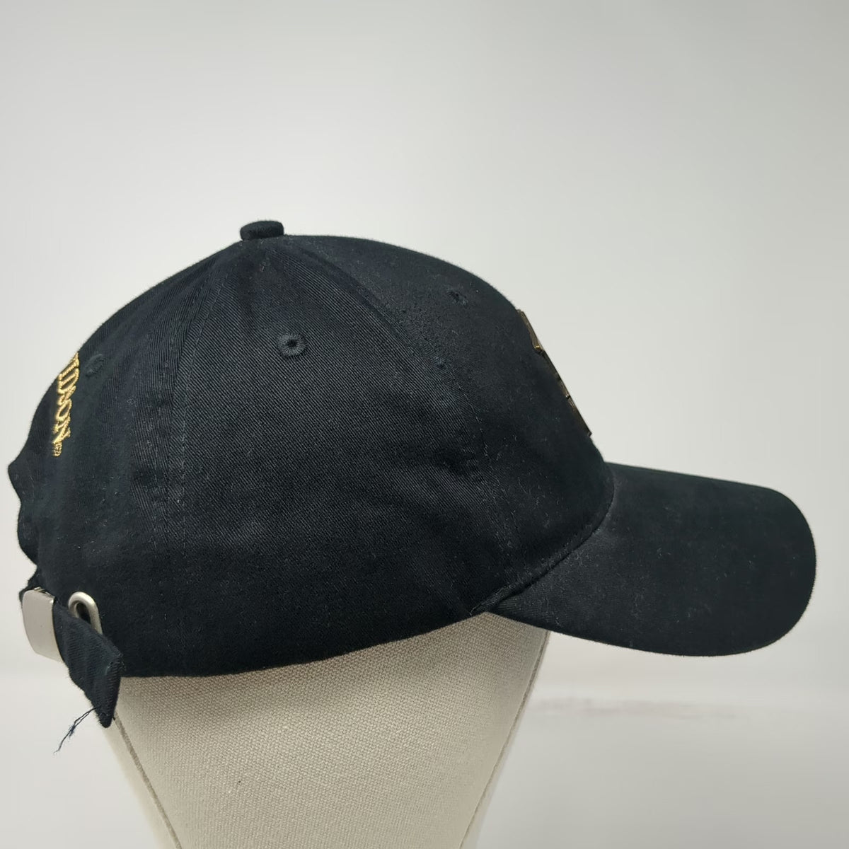 Harley-Davidson Baseball Cap Black One Size Police Badge Gold Embroidery Hat