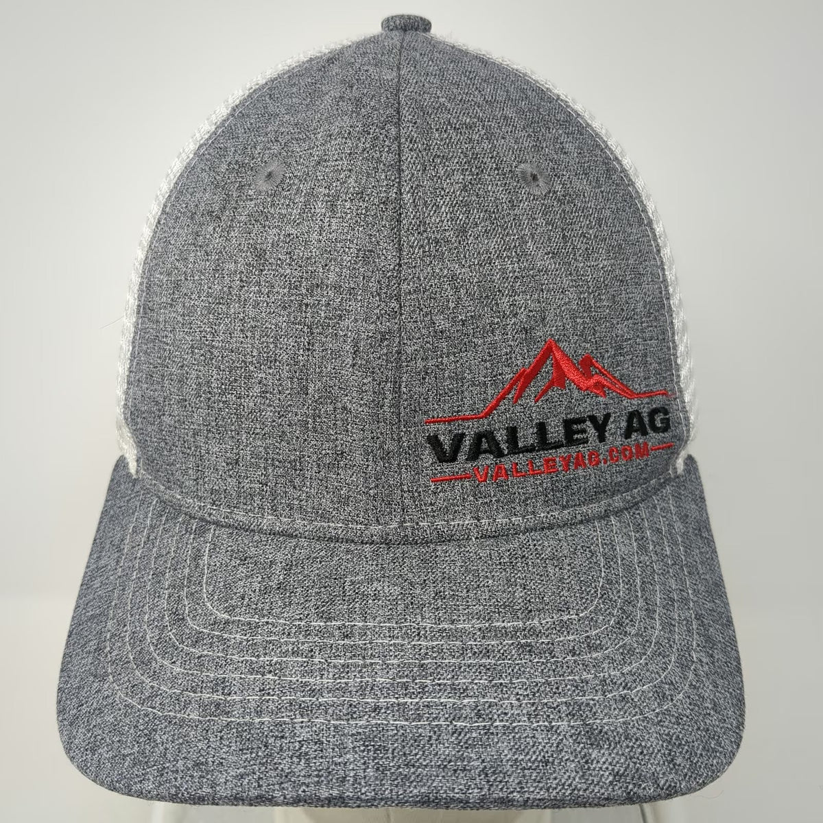 Vie Trucker Hat Gray One Size Mesh Snapback Valley Ag Mountain Logo Agriculture