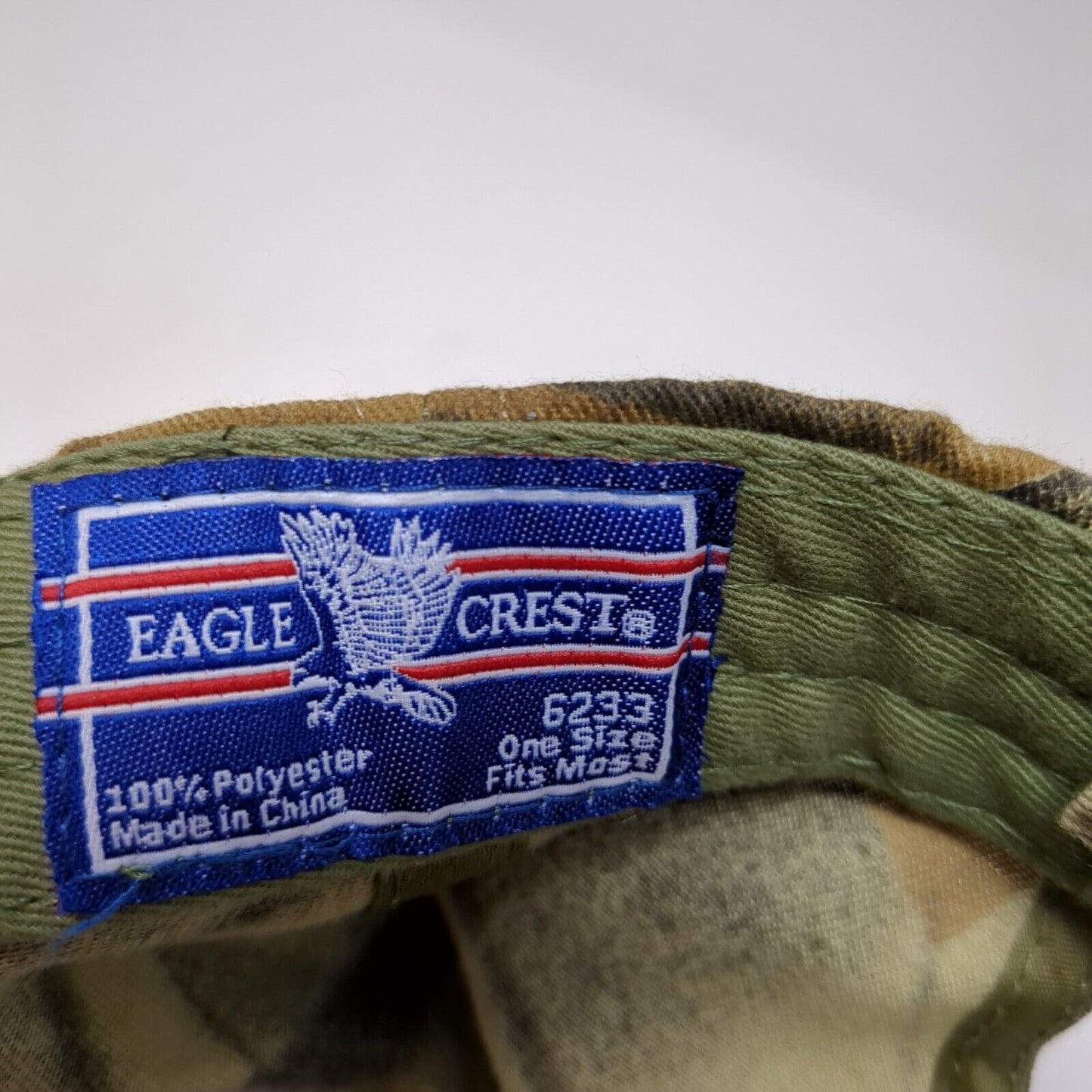 Army Strapback Hat Camouflage One Size Adjustable Embroidered Eagle Crest