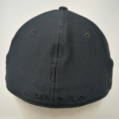 Under Armour Baseball Cap Black XL Tonal Logo Stretch Fit Structured Textured