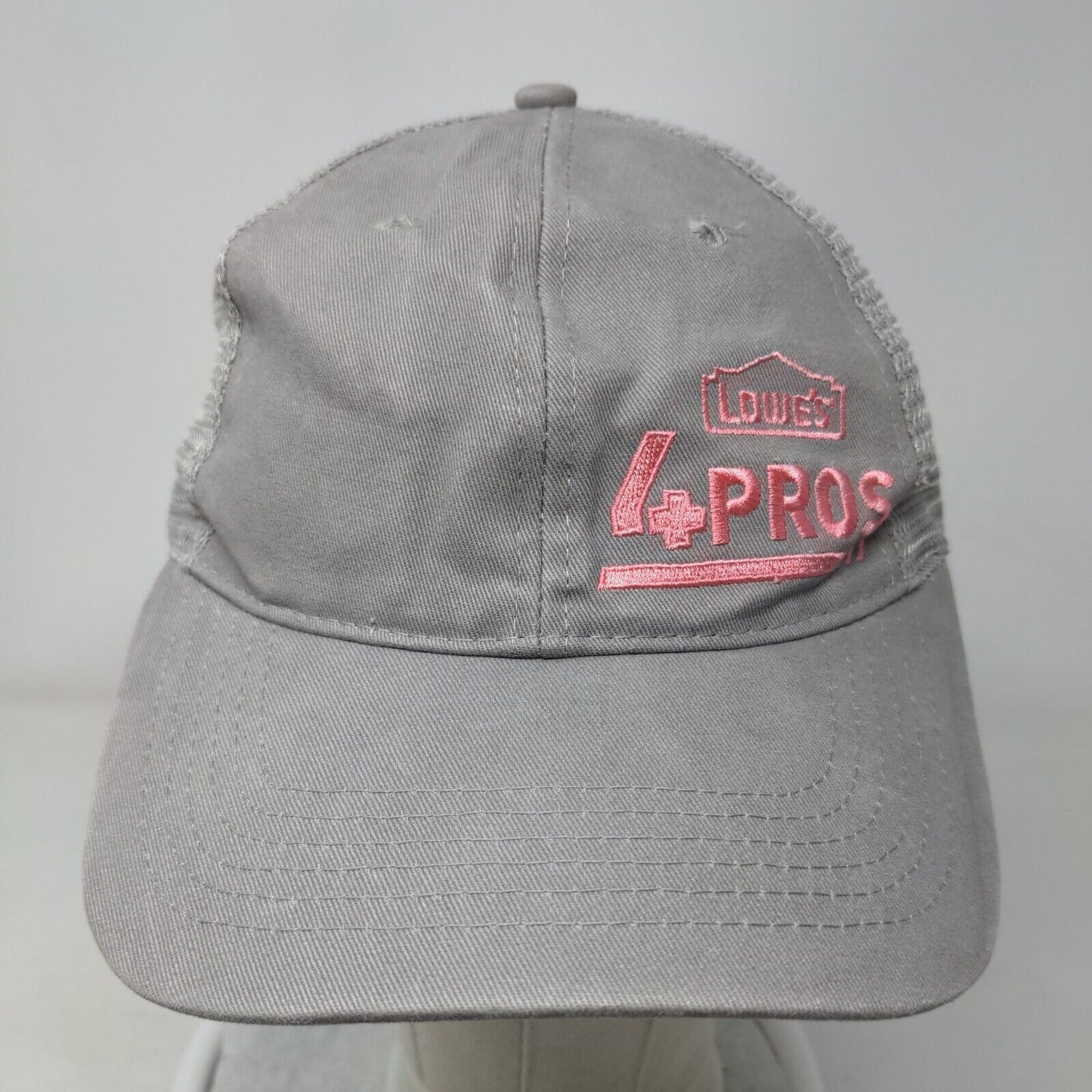 Lowe's 4Pros Snapback Mesh Back Trucker Hat Gray One Size Embroidered