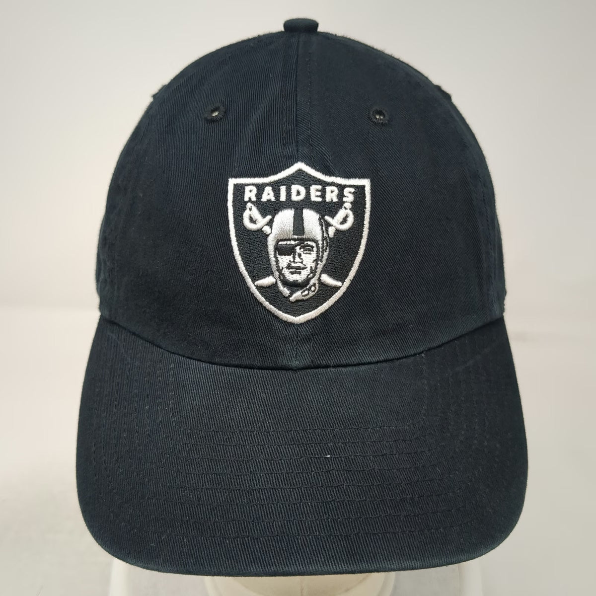 OTS Las Vegas Raiders NFL Black Cap One Size Embroidered Logo Cotton Slideback