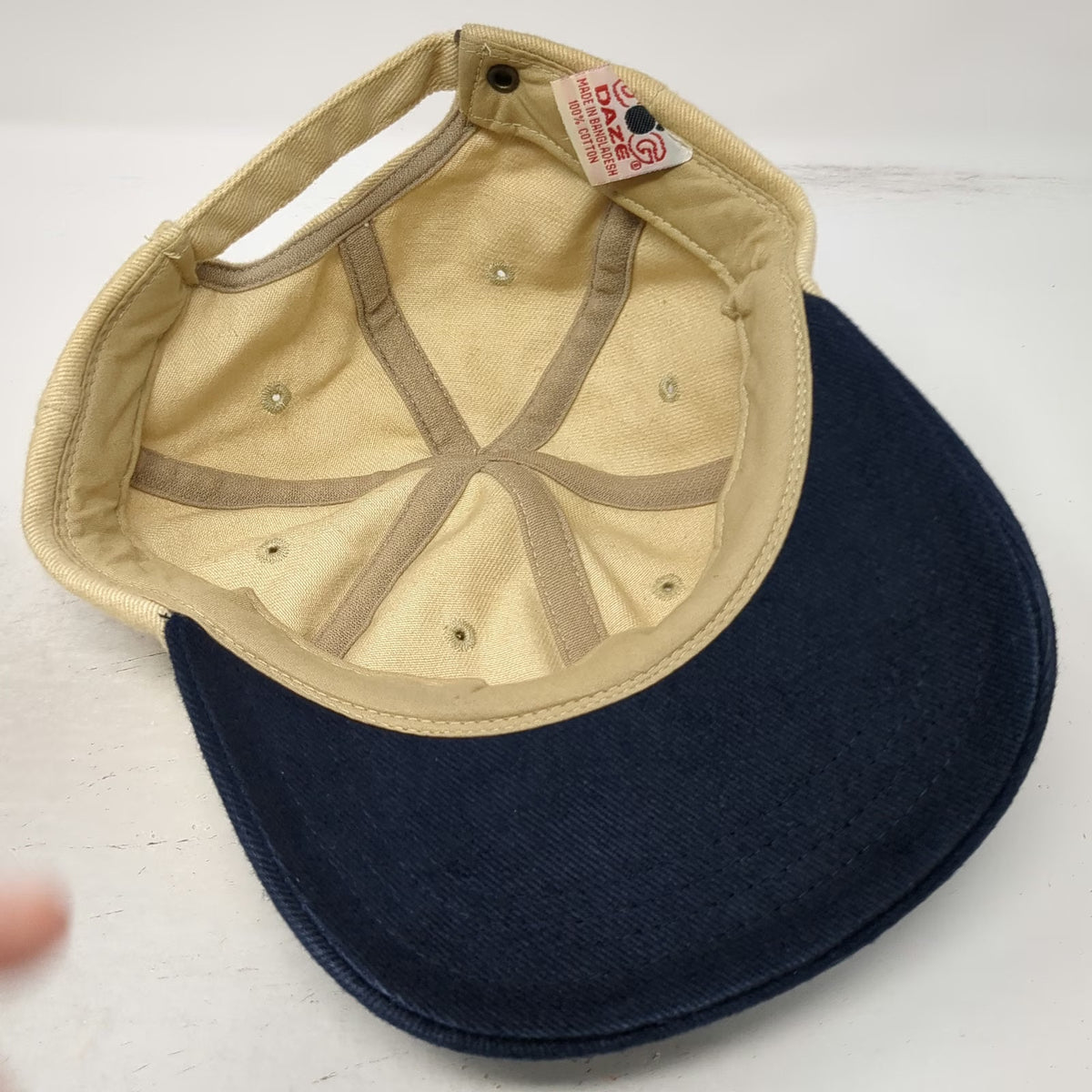 Dog Daze Baseball Cap Beige Blue One Size Alaska Airlines Wings Two-Tone Hat