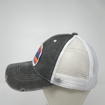 Driveway Drinker Strapback Trucker Hat Gray One Size Adjustable Mesh Distressed