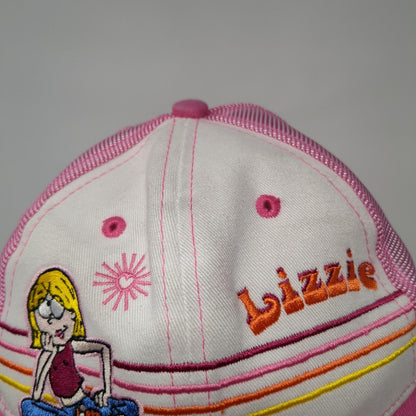Lizzie Girls Strapback Trucker Hat Pink XS/S Adjustable Mesh Embroidered Disney