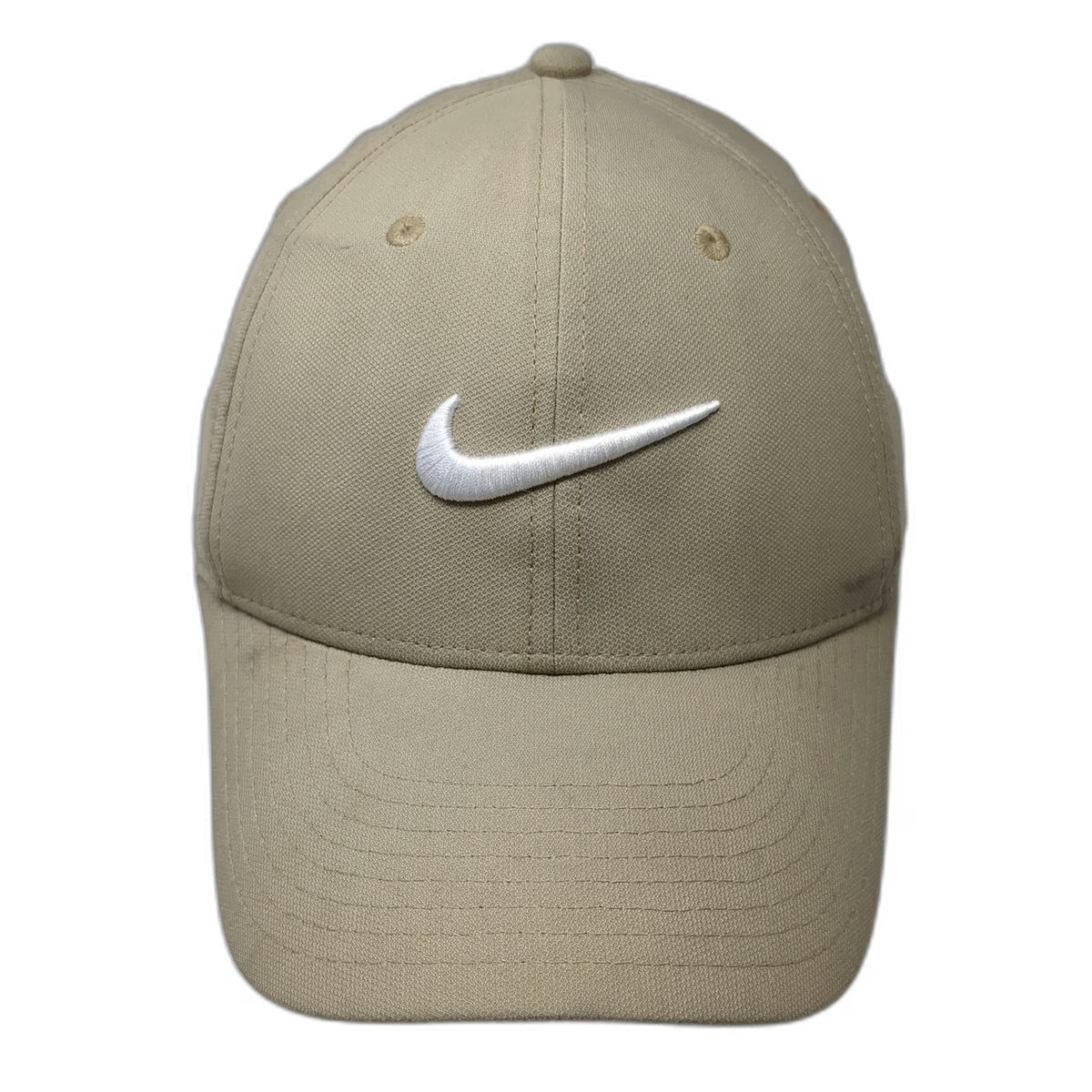 Nike Baseball Cap Beige White L Dri-FIT Slideback Swoosh Logo Embroidered Hat