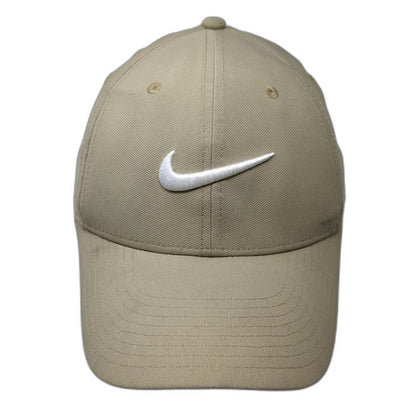Nike Baseball Cap Beige White L Dri-FIT Slideback Swoosh Logo Embroidered Hat