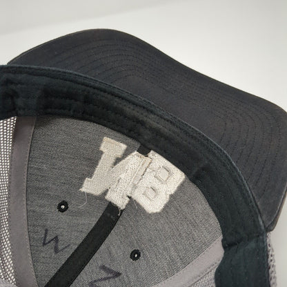 NB Snapback Mesh Back Trucker Hat Black One Size Embroidered Letters