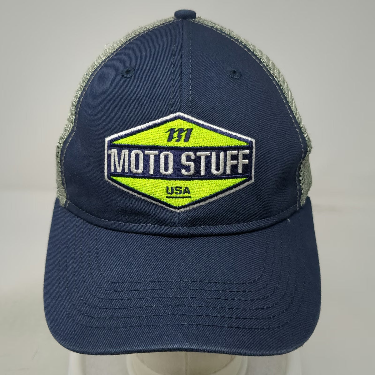 Sportsman Baseball Cap Blue One Size Moto Stuff USA Mesh Back Strapback Hat