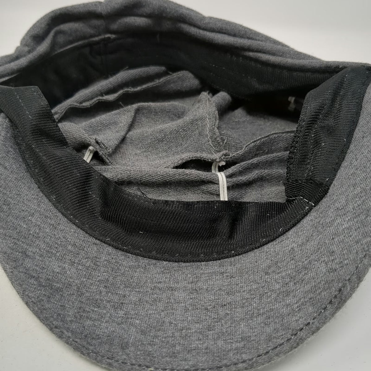Army Cap Gray One Size Ruched Gathered Jersey Knit Fitted Soft Lightweight Hat