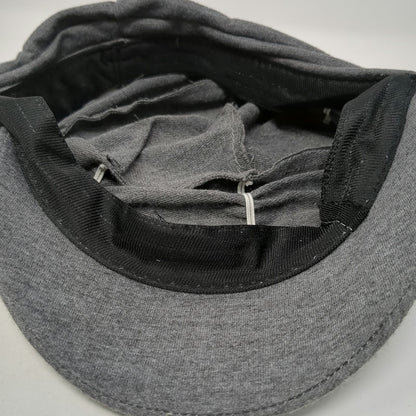 Army Cap Gray One Size Ruched Gathered Jersey Knit Fitted Soft Lightweight Hat