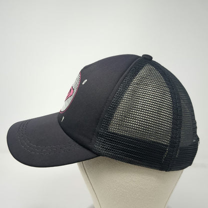 Roxy Trucker Hat Black Pink White One Size Mesh Snapback Heart Graphic Logo