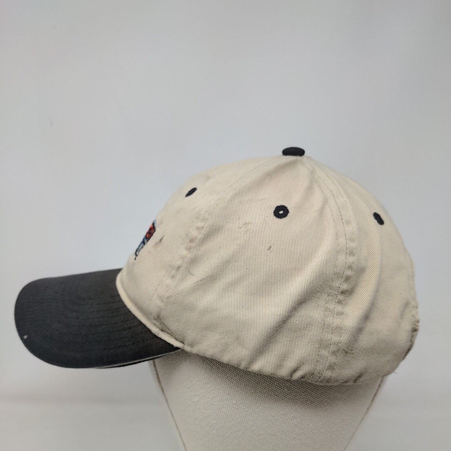 Wallace Construction Inc. Strapback Hat Tan OSFM Embroidered Colorblock