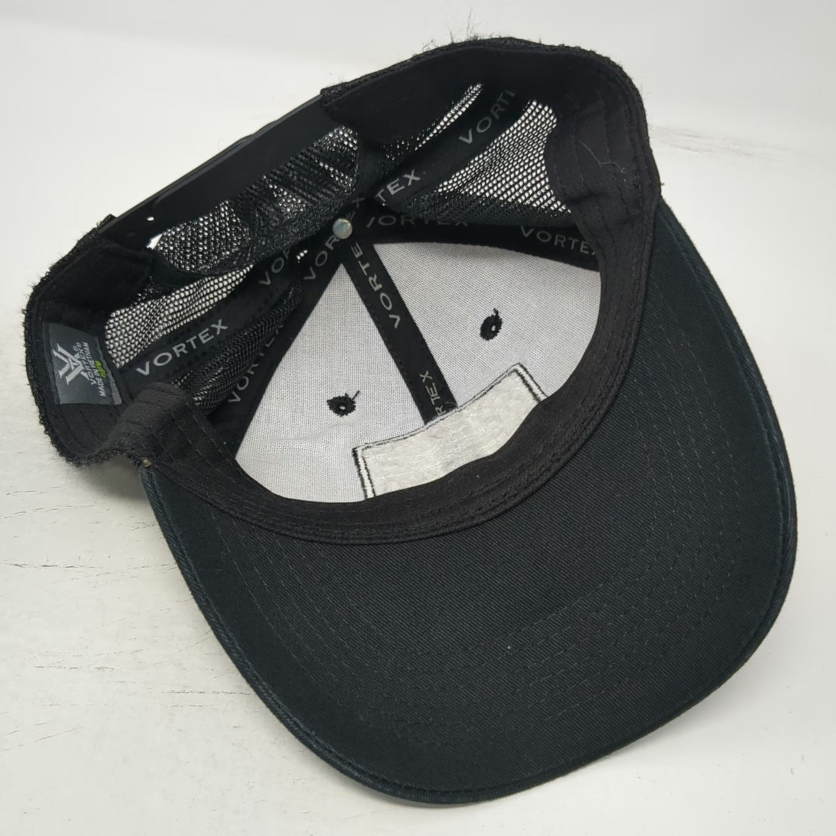 Vortex Trucker Hat Black One Size Mesh Back Snapback Logo Patch Optic Logo