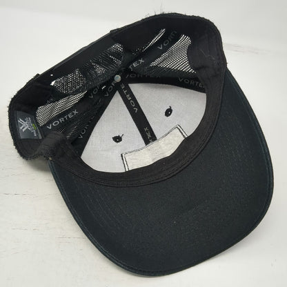 Vortex Trucker Hat Black One Size Mesh Back Snapback Logo Patch Optic Logo
