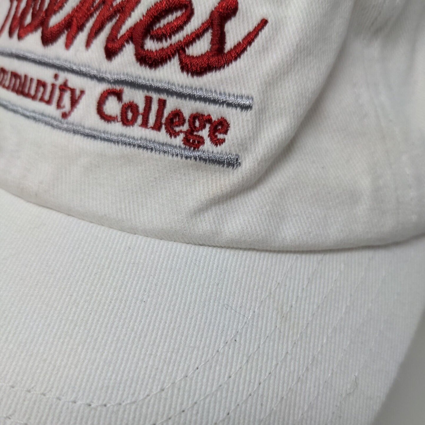 Richardson Men's Strapback Hat White Embroidered Holmes Community College Logo