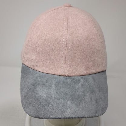 Wet Seal Baseball Cap Pink Gray One Size Faux Suede Slideback Adjustable hat