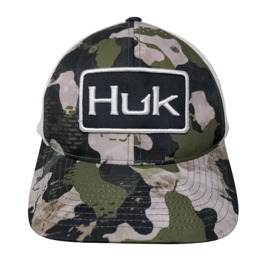 Huk Fishing Snapback Mesh Back Trucker Hat Camouflage OSFM Yupoong