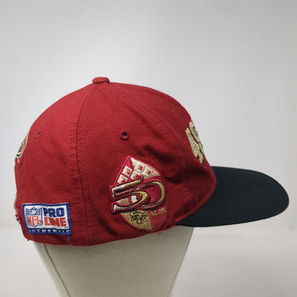 Reebok San Francisco 49ers NFL Snapback Hat Red Black 50th Anniversary Vintage