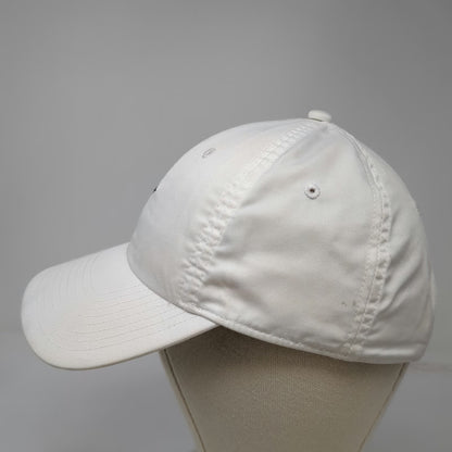 Nike Baseball Cap White M Black Swoosh Logo Adjustable Slideback Polyester Hat