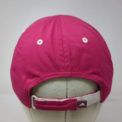 Adidas Baseball Cap Pink One Size Climalite Adjustable Strapback Hat Logo Cotton