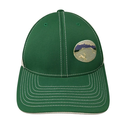 Foothills Fitted Mesh Back Trucker Hat Green 6 7/8-7 3/8 Embroidered