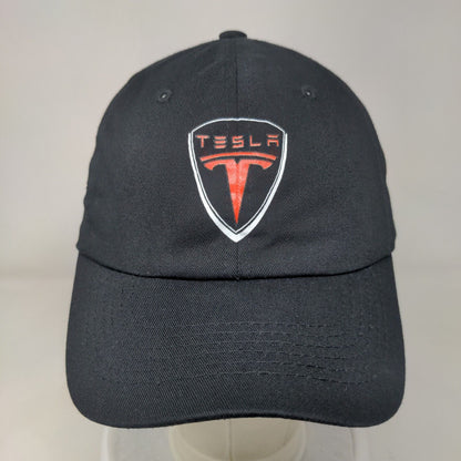 Tesla Slideback Hat Black OSFA Adjustable Vented Holes 6 Panel Cotton