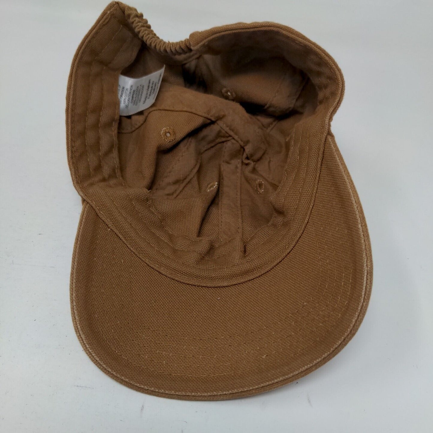 Carhartt Infant Stretch Strapback Hat Brown Solid Logo Patch 6 Panel