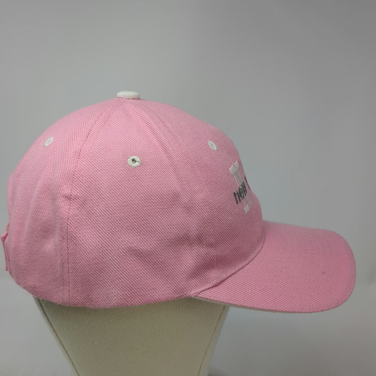 NYC New York City Pink One Size Baseball Cap Hat Strapback Acrylic White Accent