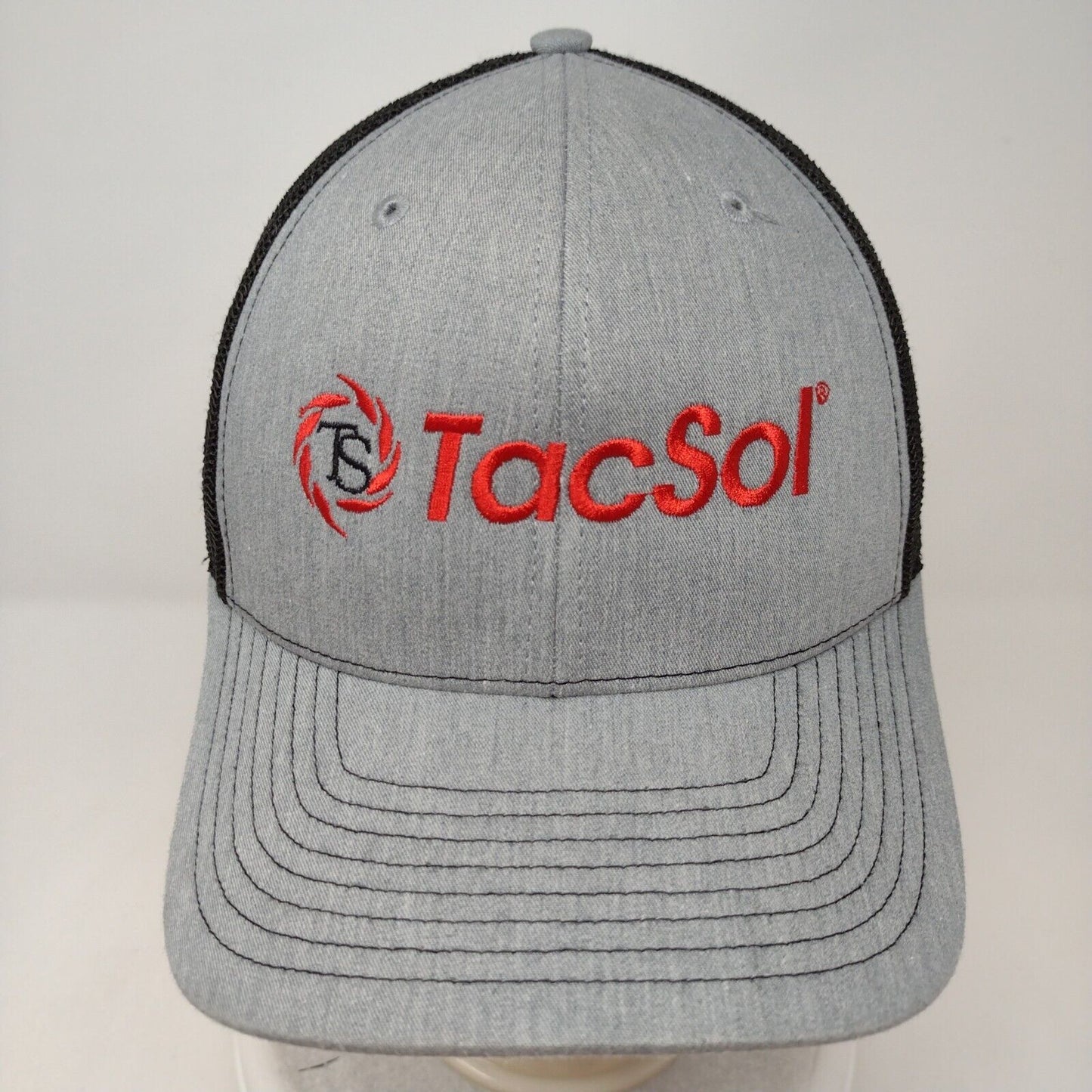 TacSol Snapback Trucker Hat Gray OSFA Mesh Back Colorblock Richardson