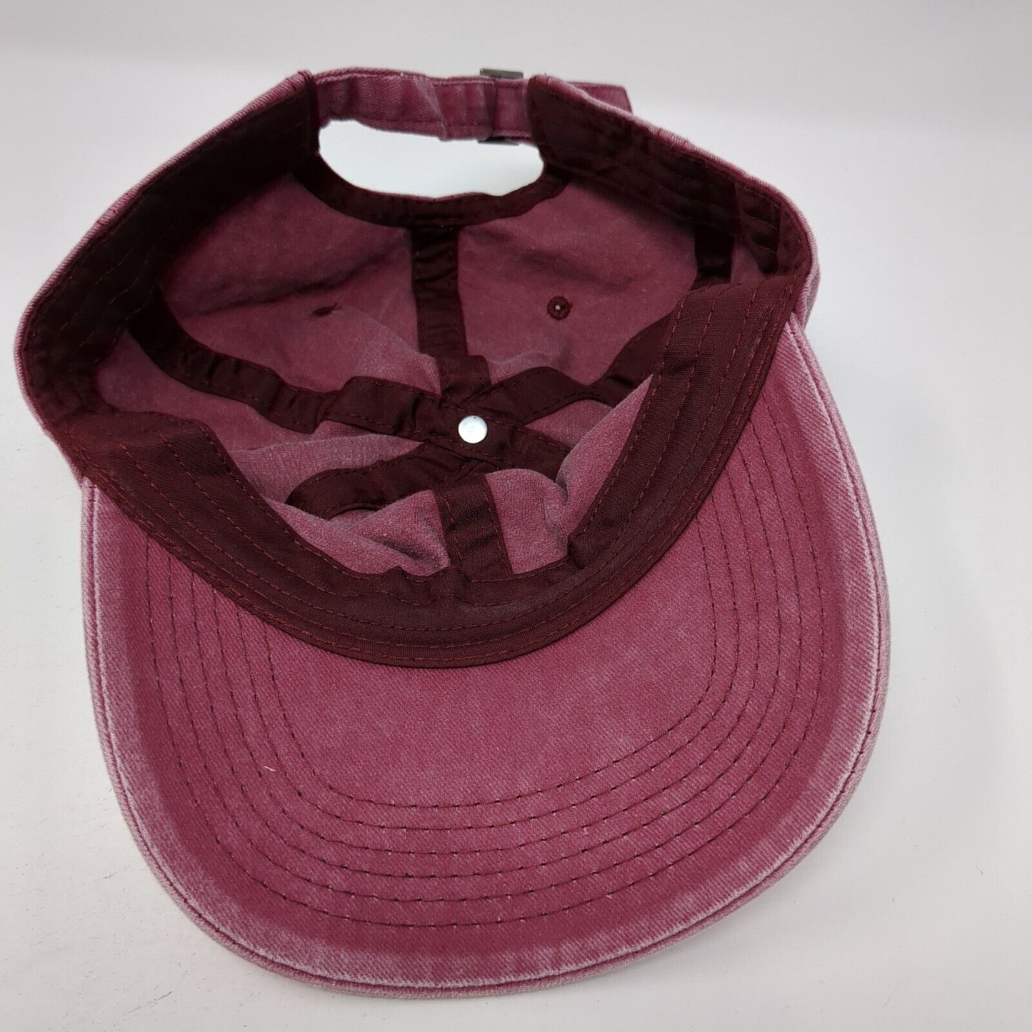 Unbranded Slideback Hat Red One Size Adjustable Vented Holes 6 Panel Blank