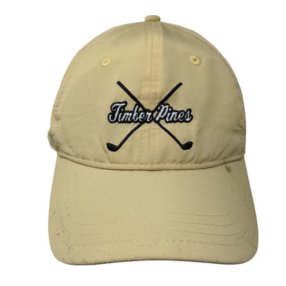 Timber Pines Golf Clubs Strapback Hat Yellowish-Tan Embroidered 6 Panel