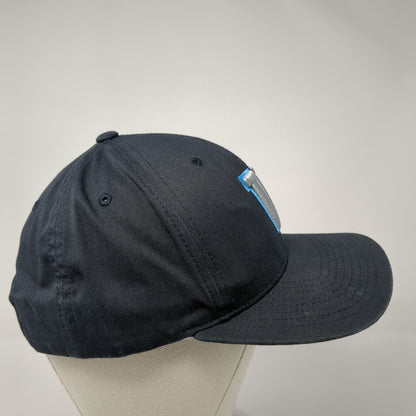 Letter V Strapback Hat Blue One Size Adjustable Solid Pacific Headwear