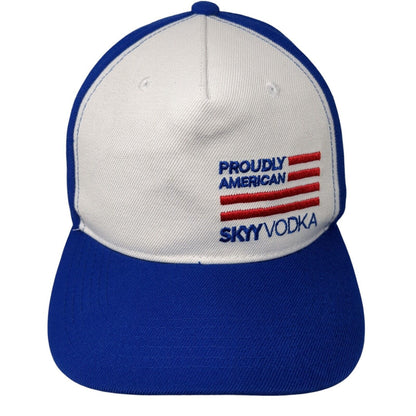 Proudly American Skyy Vodka Snapback Hat Blue OS Adjustable Patriotic 6 Panel