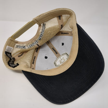 Howes Snapback Trucker Hat Black One Size Mesh Back Embroidered 6 Panel