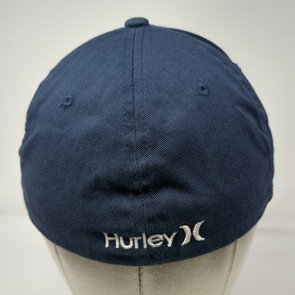 Hurley Baseball Cap Blue One Size Embroidered Plaid Icon Underbrim Flexfit Hat