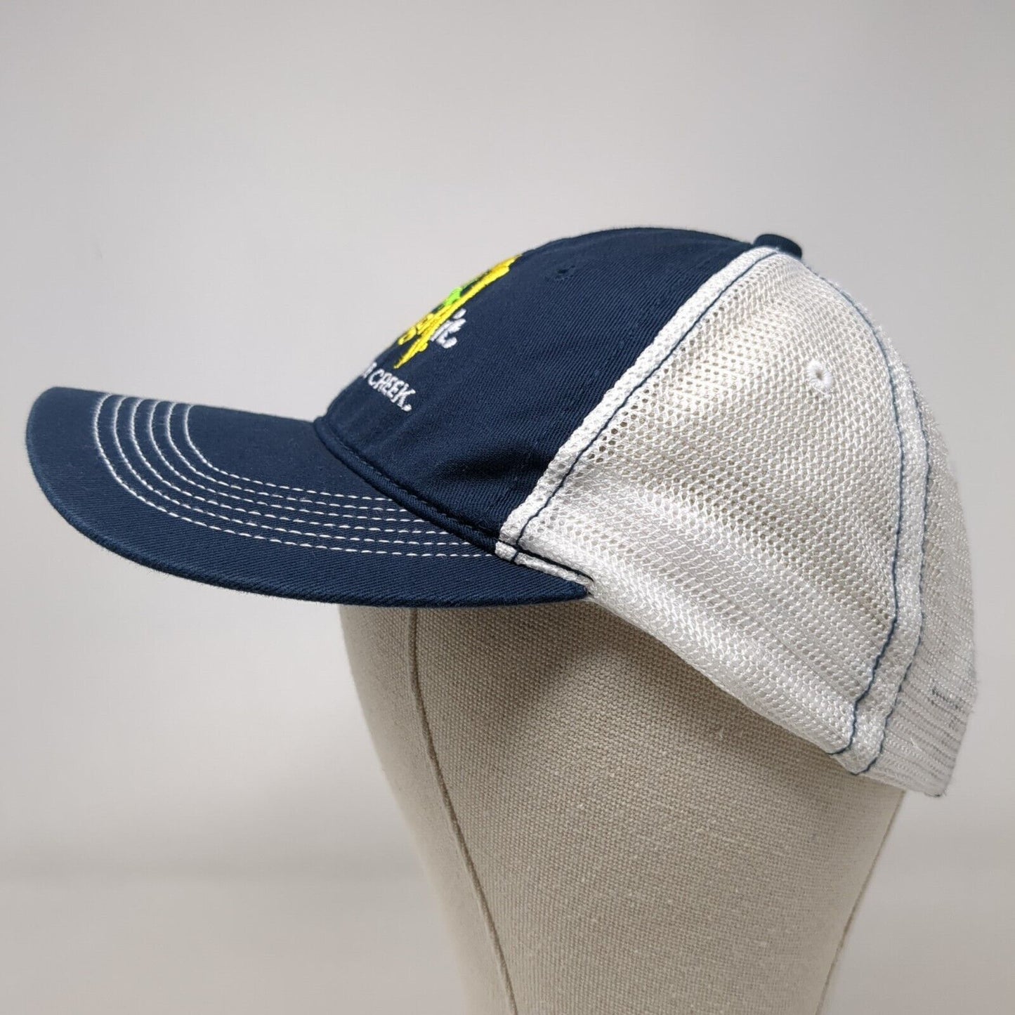 2021 Run Through It Strapback Mesh Back Trucker Hat Blue One Size District