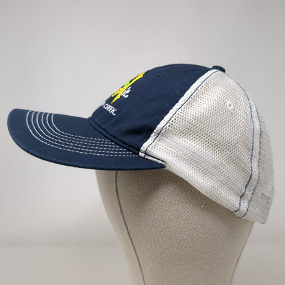 2021 Run Through It Strapback Mesh Back Trucker Hat Blue One Size District